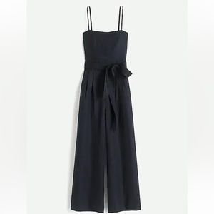 NWT Jcrew tie-waist linen jumpsuit in black